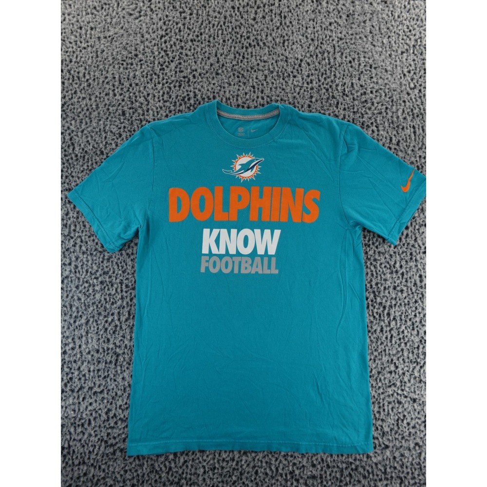 Nike Miami Dolphins NFL Team Apparel T Shirt Adult Medium Teal Orange Football